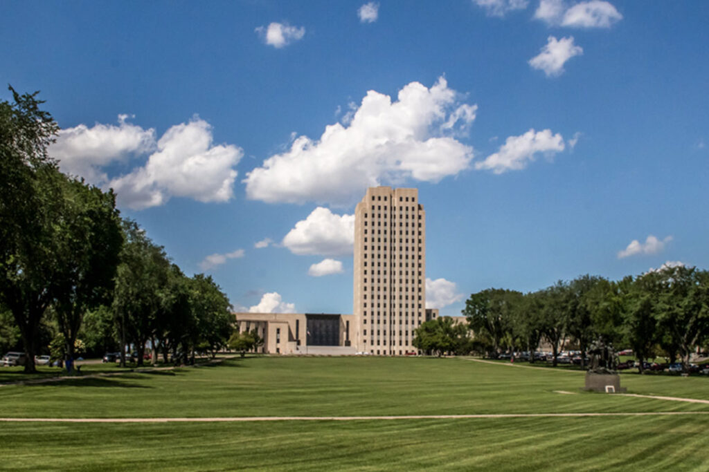 State capital building of North Dakota in Bismarck