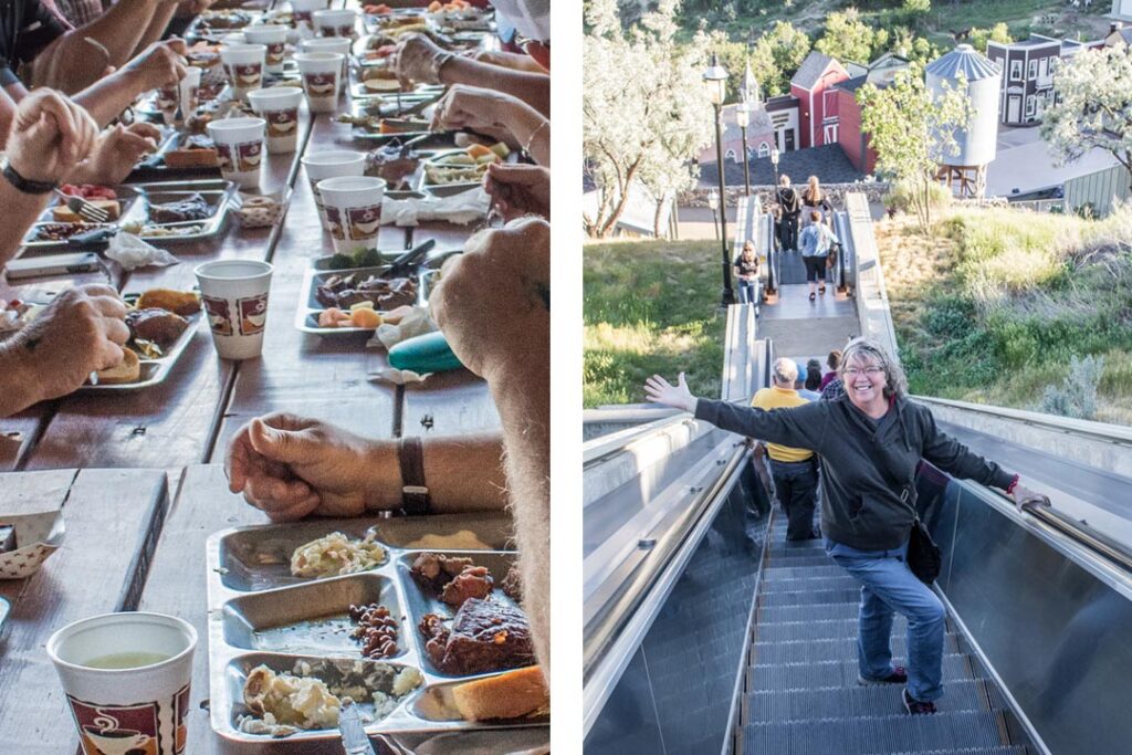 Medora Musical amphitheater and Pitchfork Steak Fondue